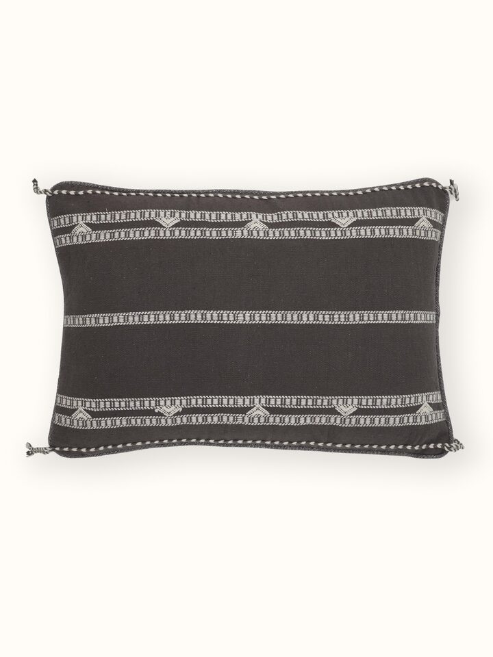 Anek Coffee Cotton Bhujodi Handloom Cushion Cover
