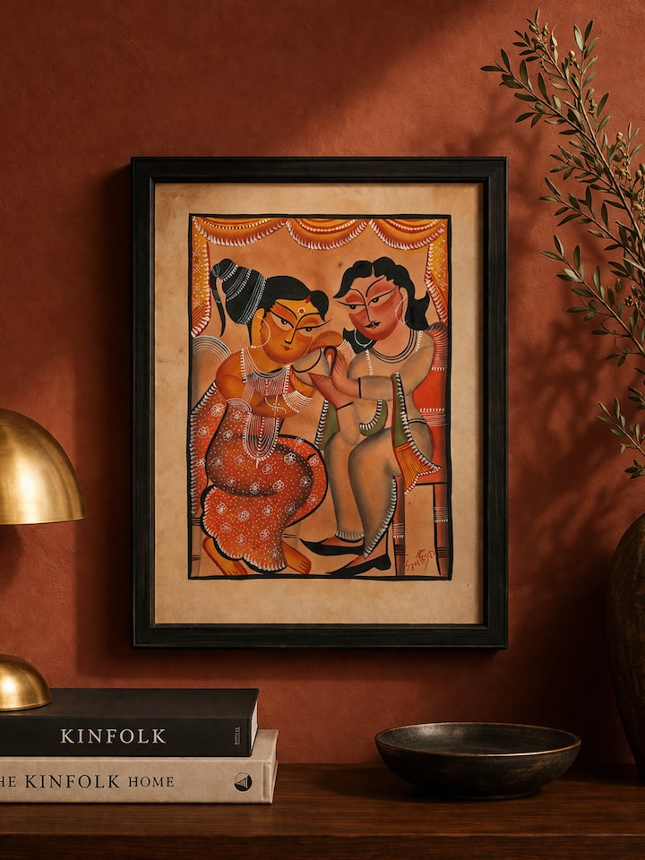 Left-side view of the Kalighat Humans Painting