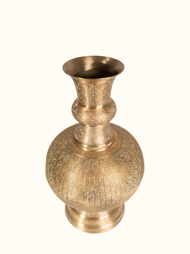 Angled view of Brassware Table Vase