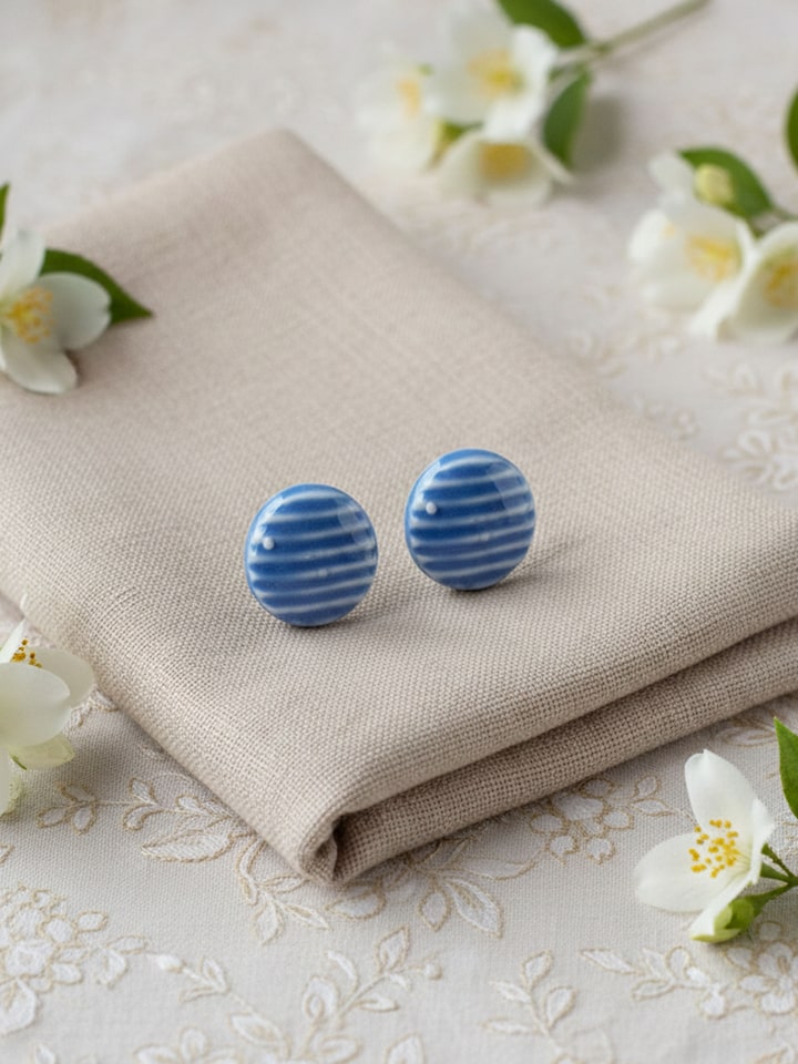 Lifestyle view of Ceramic stud earrings