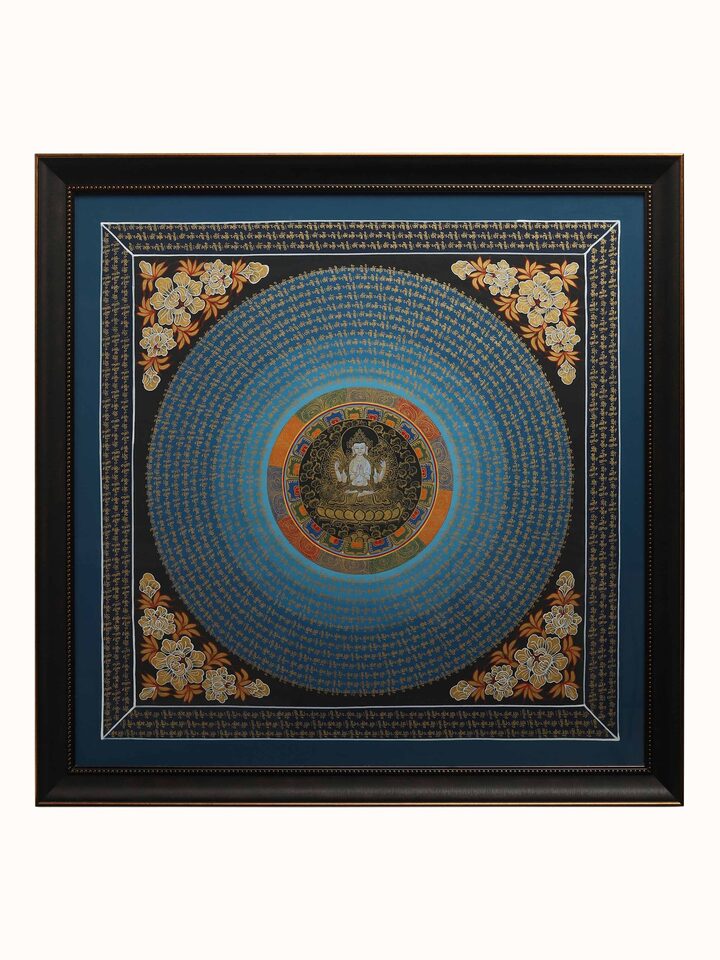 Front view of the Changrazi Mantra Thangka Painting