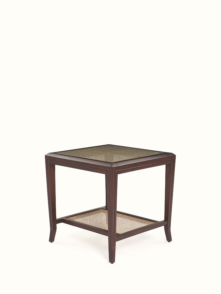 Back view of Mahogany Wood End & Side Table showing the back of the piece