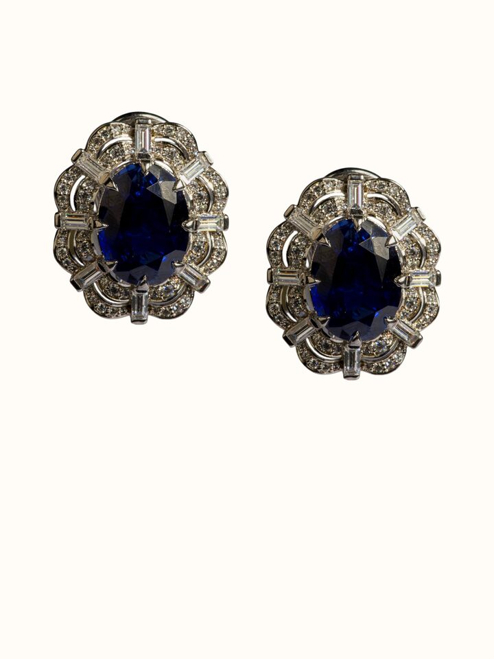 Front view of the Silver Smithing Stud Earrings