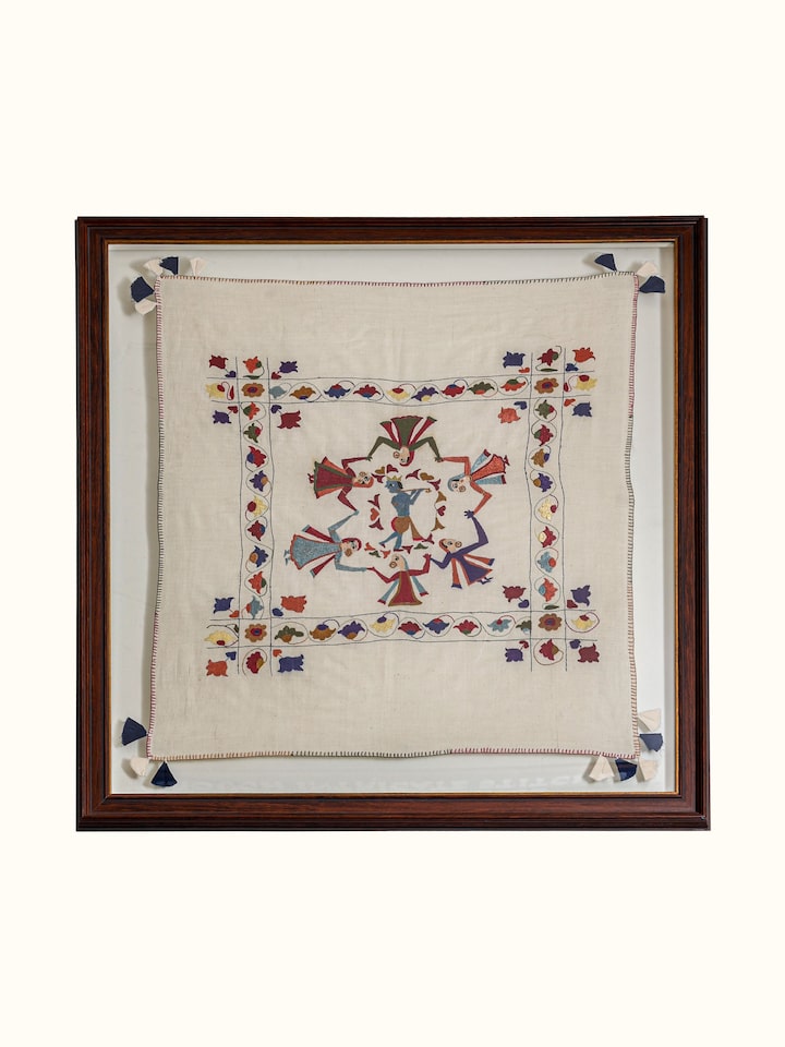 Front view of the Krishna Chamba Rumal Wall Hanging