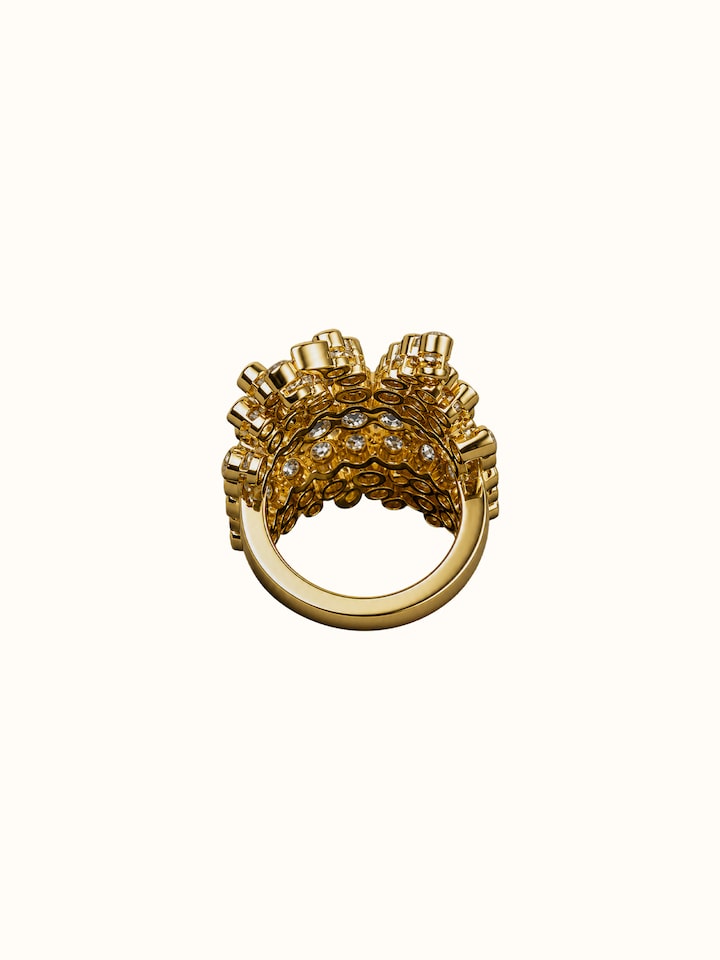 Back view of Silver Smithing Ring showing the back and clasp detail