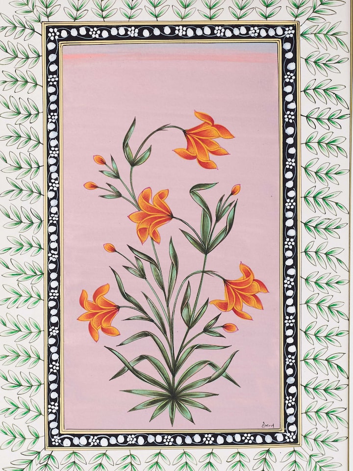 Detail view of the Lily Miniature Painting