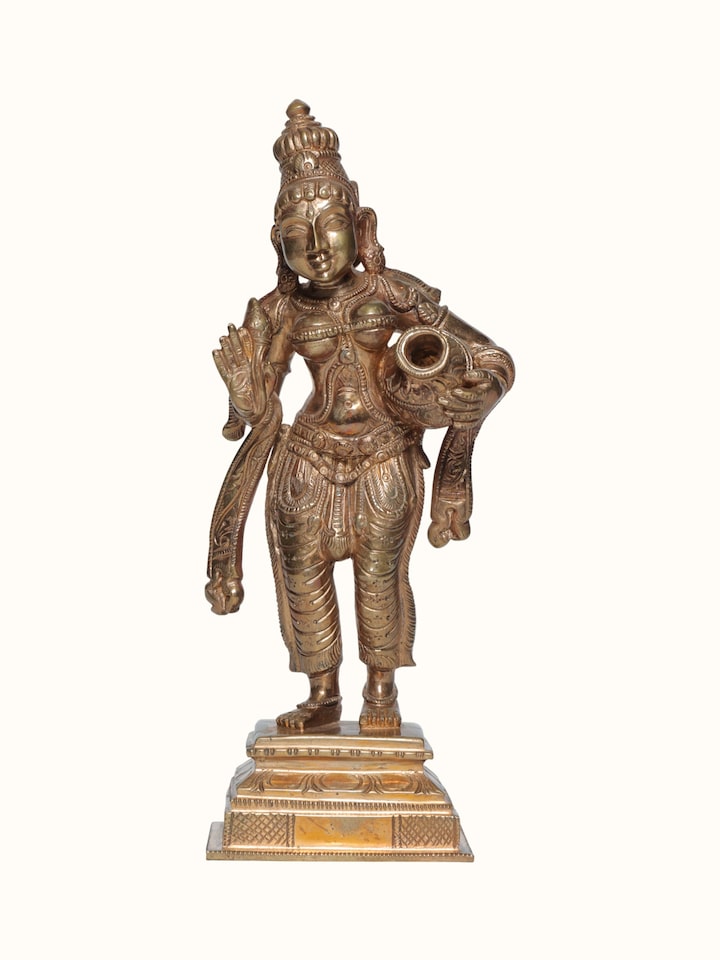 Front view of the Bronze Cast Parvati Idol