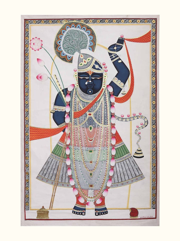 Front view of the Shrinathji Swaroop Pichwai Painting