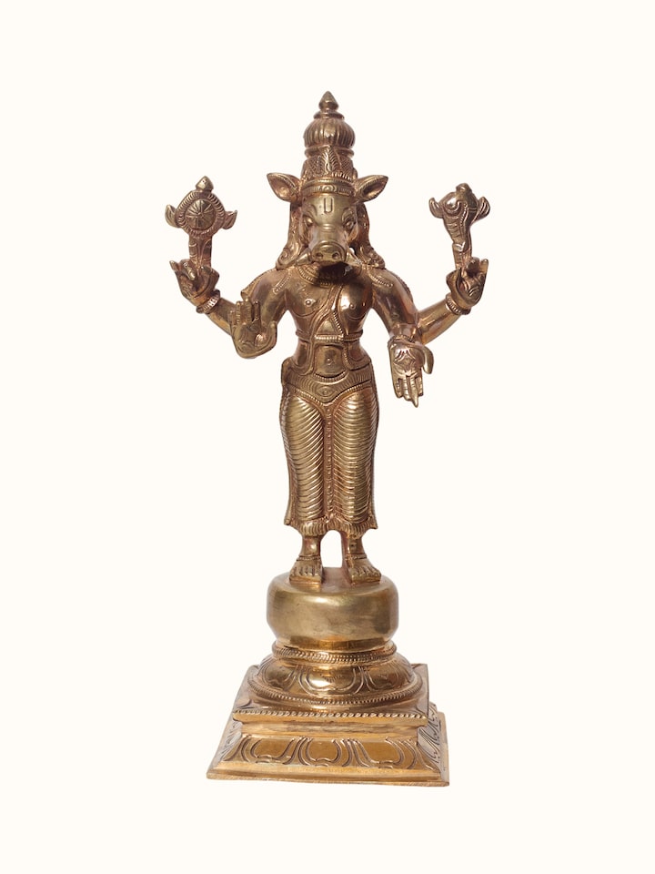 Ornamental detail of the Bronze Cast Dasavatar Idol