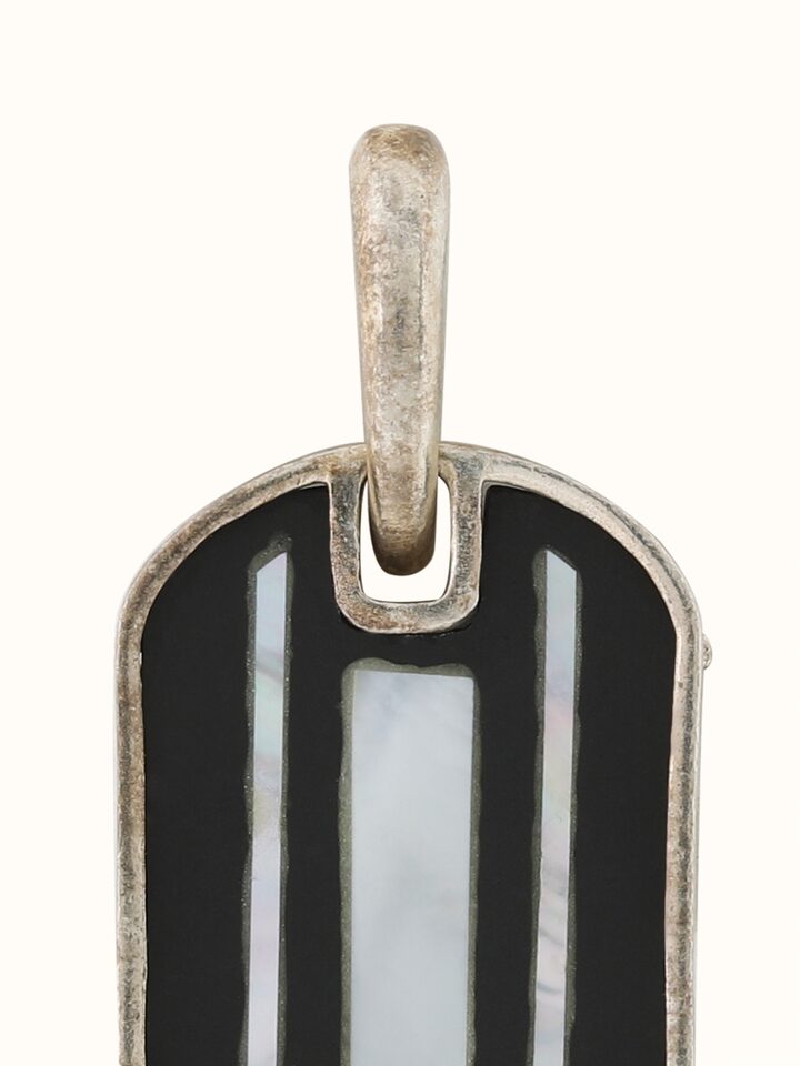 Detail view of Parchinkari Silver Pendant highlighting the stone setting and metalwork detail