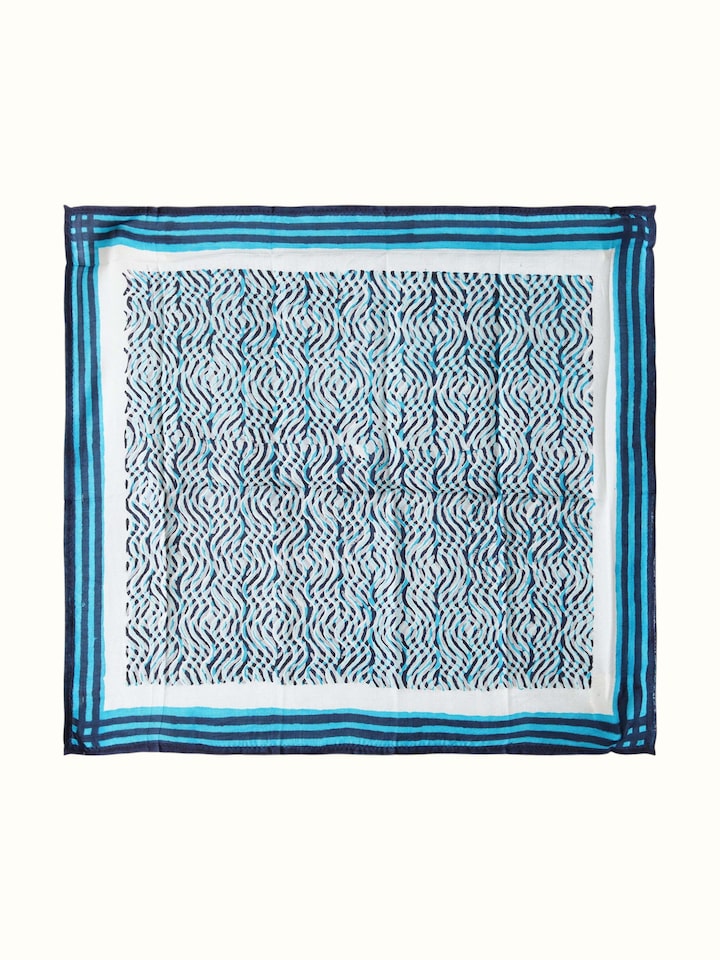 Front view of Assorted Silk Block Printed Pocket Squares (3Pcs) showcasing its traditional craftsmanship and design