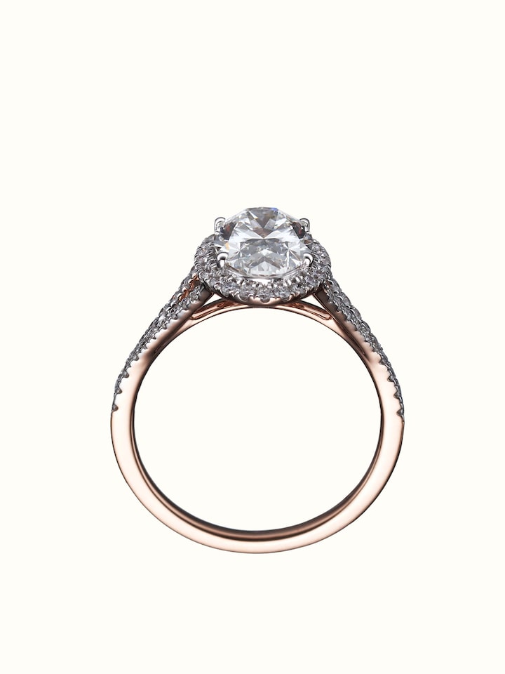 back view of open setting 14 karat gold ring