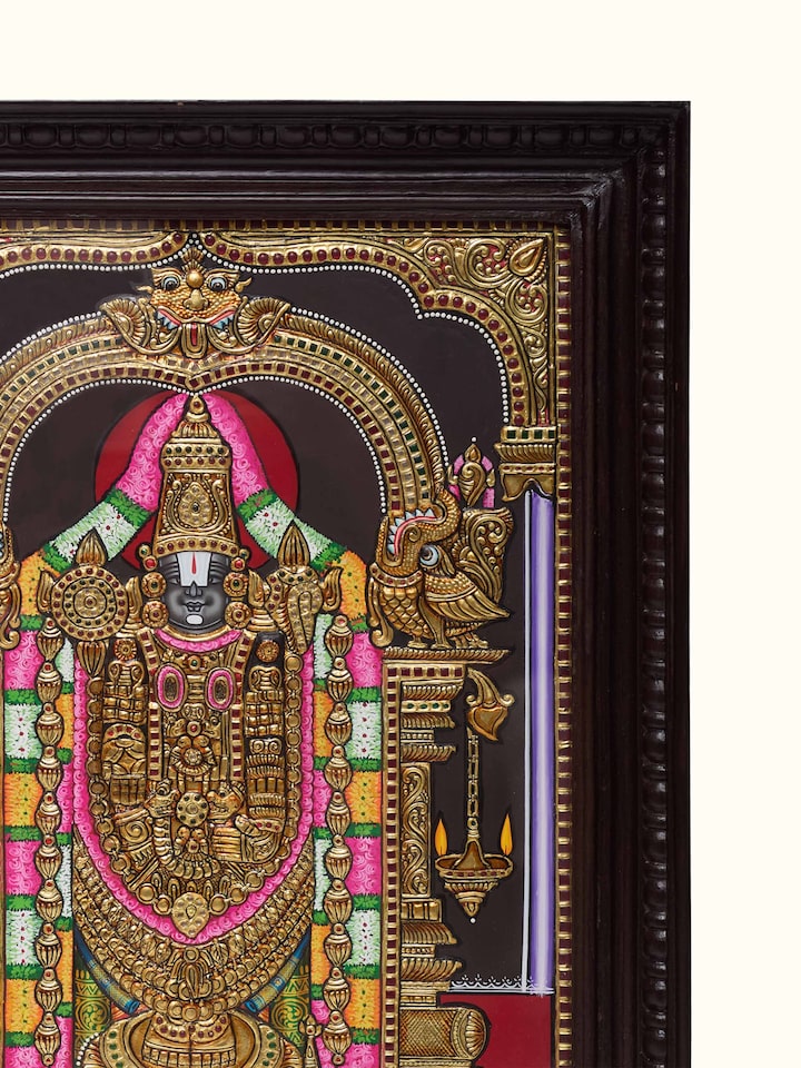 Front view of the Group of Deer Phad Painting