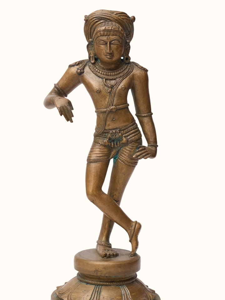 Detail view of the Bronze Cast Rishabha Deva Idol