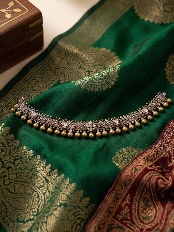 Lifestyle view of the Silver Smithing Payal Pair