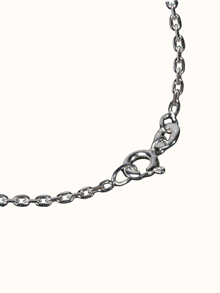 Close-up of the Silver Smithing Pendant & Chain craftsmanship