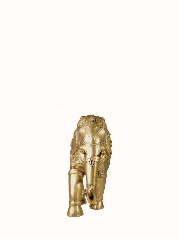 Side view of Brass Airavat Elephant Figurine