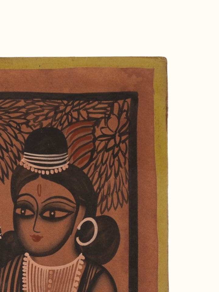 Detail shot of Babu Bibi Kalighat Painting