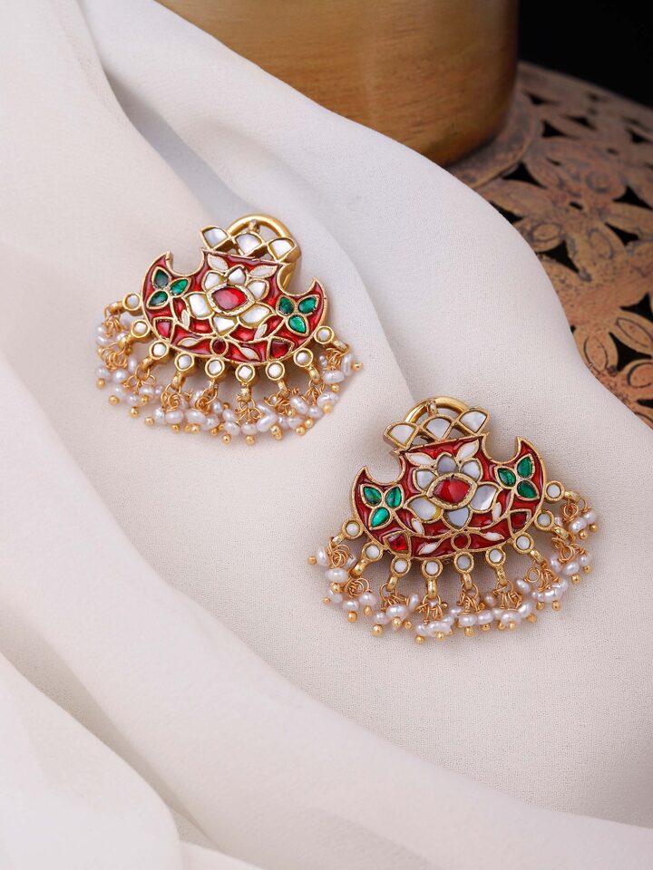 Styled detail view of Silver Smithing Drop Earrings worn on the ear, shown in an alternate styled shot