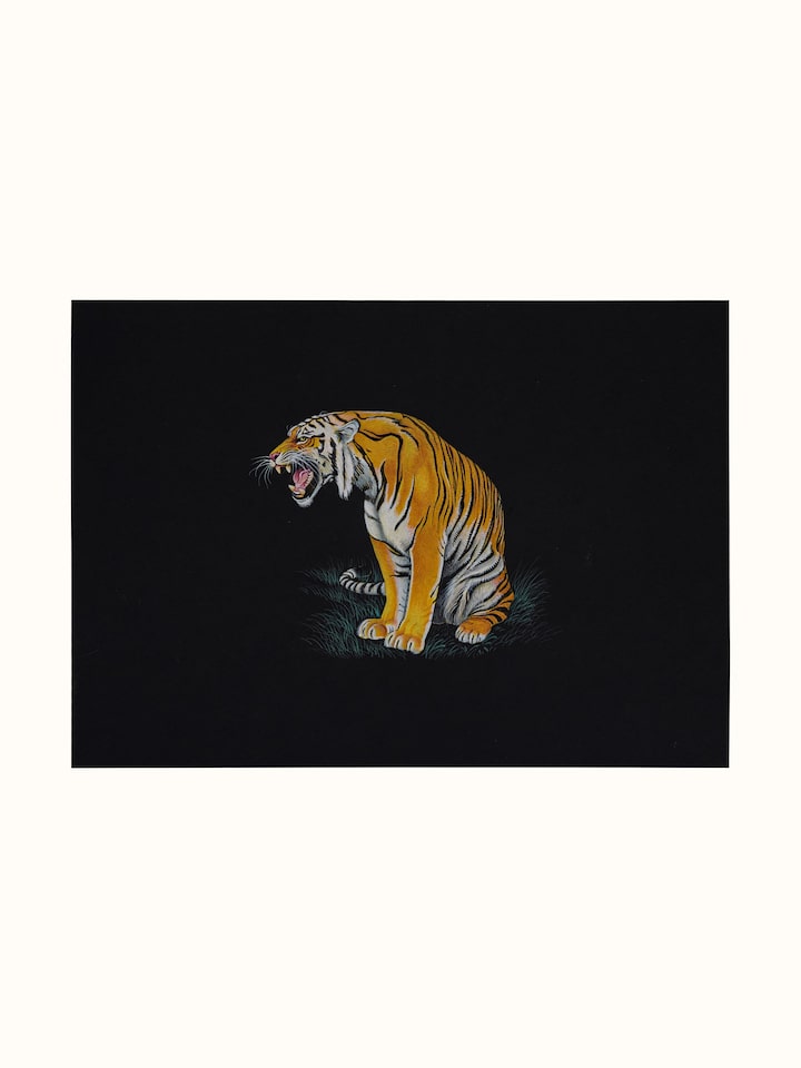 Front view of the Roaring Tiger Miniature Painting