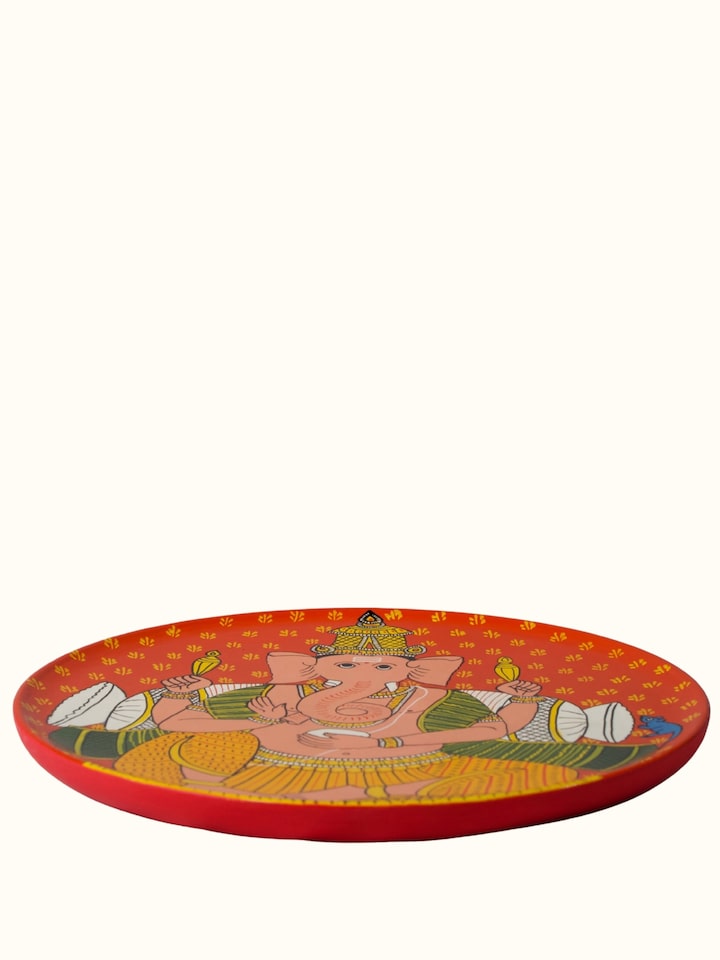 Alternate angled view of the Ganesha Cheriyal Display Plate