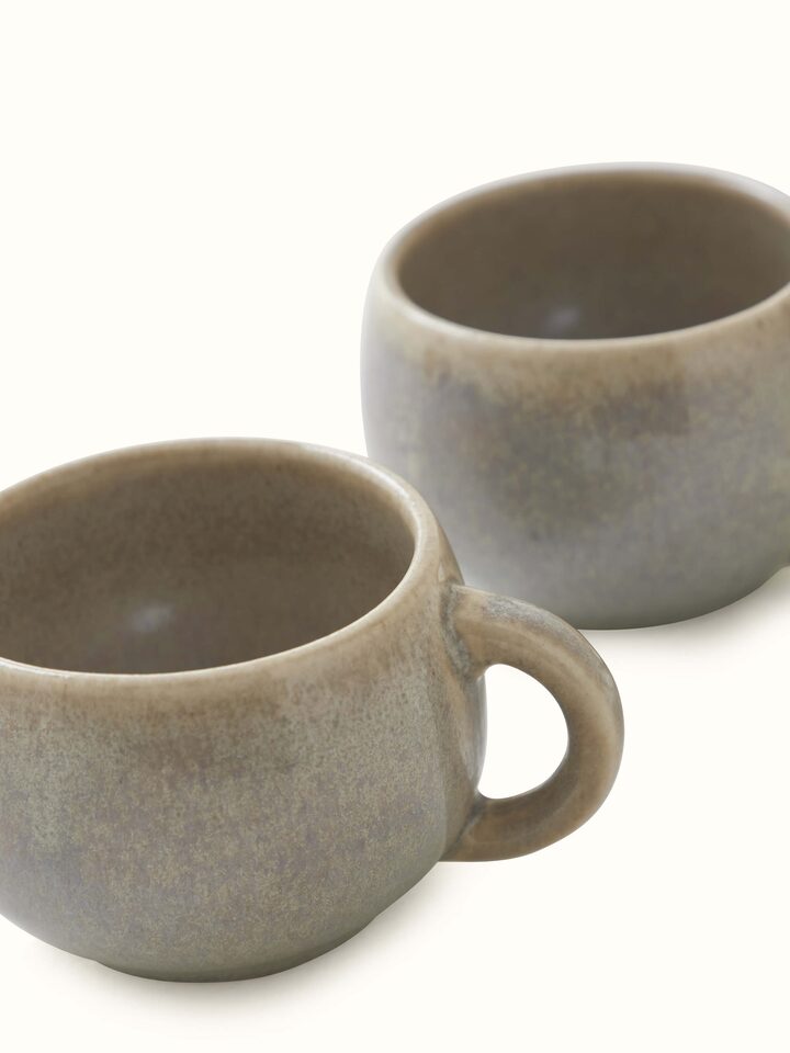 Close-up view of Khurja Pottery Stoneware Condiment Container Set showcasing the design and finish of the containers.