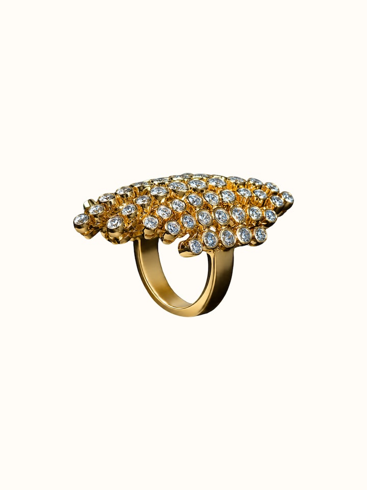 Close-up view of Silver Smithing Ring highlighting the stone setting and metalwork detail