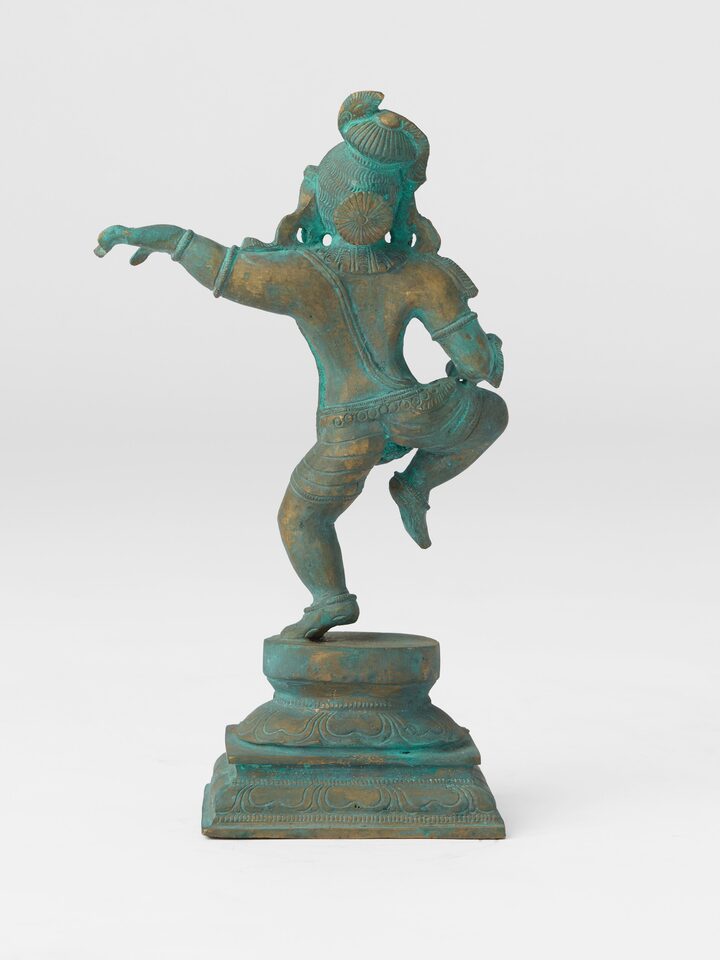 Detail view of the Bronze Cast Butter Krishna Idol