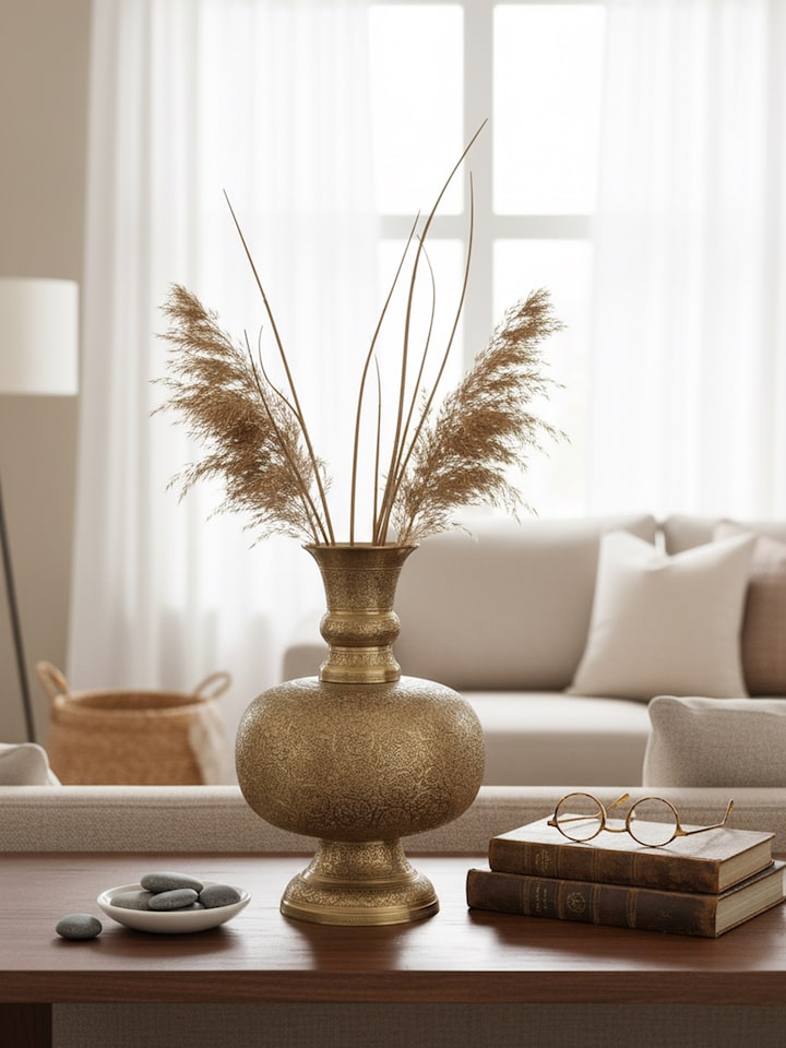 Lifestyle view of Brassware Table Vase
