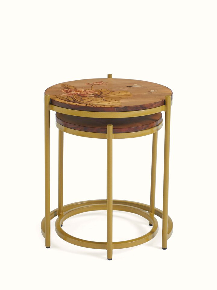 Front view of Aluminium Marquetry Nesting Table