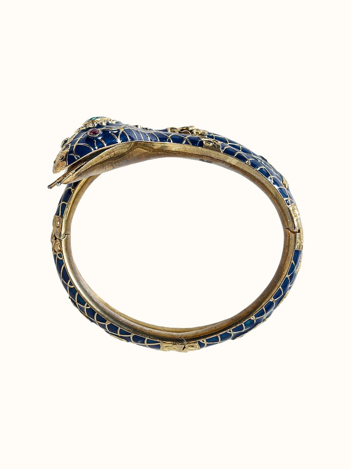 Detail view of Silver Smithing Meenakari Bangles highlighting the stone setting and metalwork detail