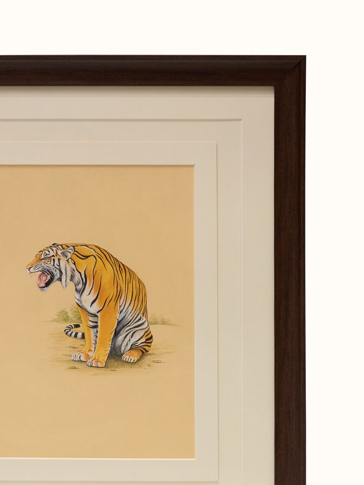 Close-up detail of the Roaring Tiger Miniature Painting