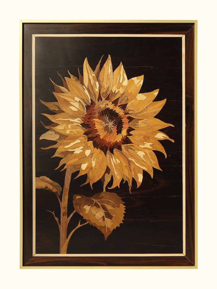 Front view of the Flower Mysore Rosewood Inlay