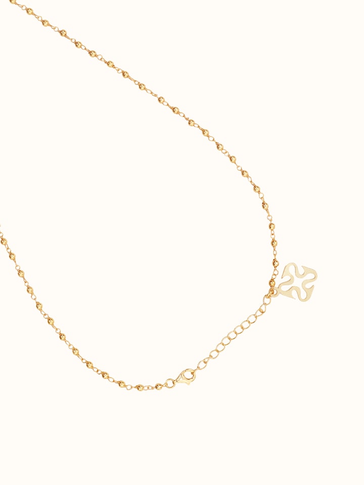 Detail view of Meenakari Silver Pendant & Chain highlighting the stone setting and metalwork detail, in an alternate close-up