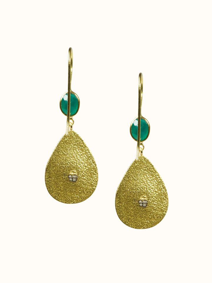 Back view of Thewa Silver Drop Earrings showing the back and clasp detail