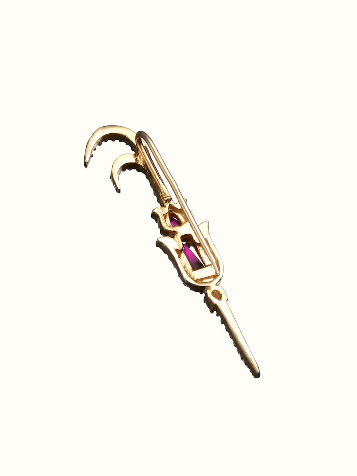 Back view of the Silver Smithing Yellow Gold Brooch Pin
