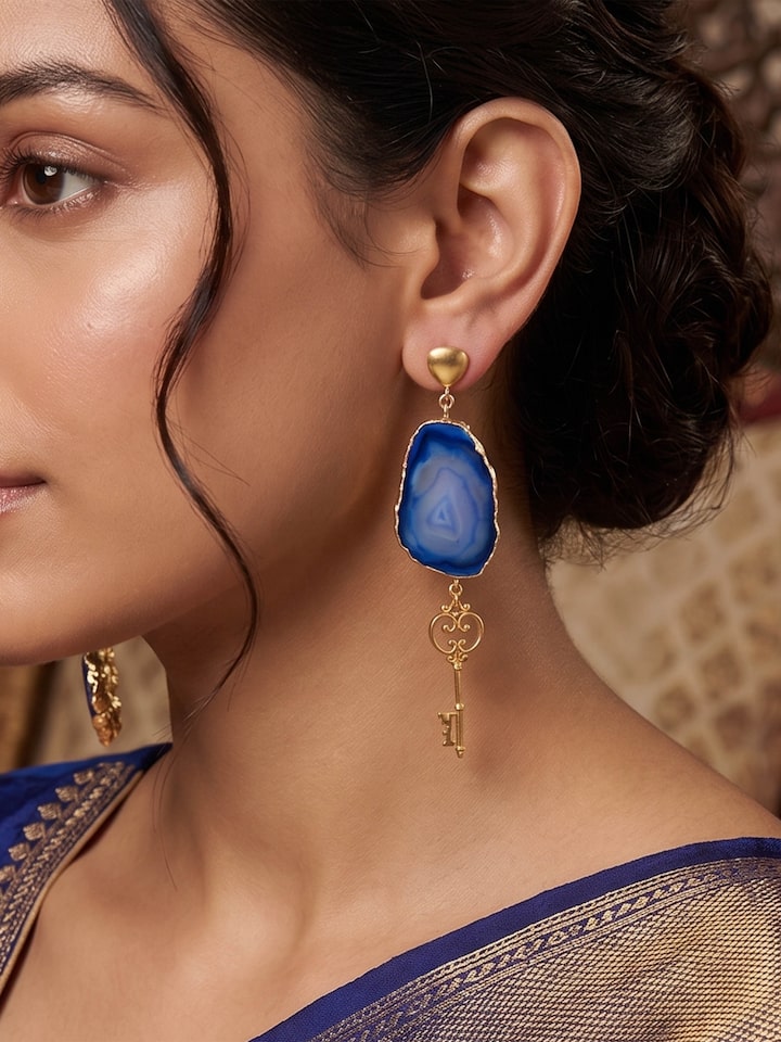 Agate Drop Earrings by Swadesh