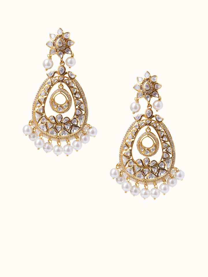 Front view of the Silver Smithing Drop Earrings