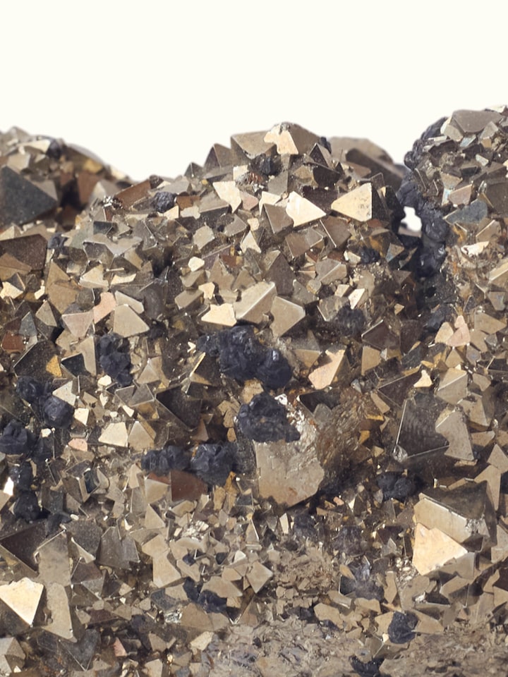 Detail view of Gemstone Pyrite Geode Mini Healing Stone highlighting the natural crystal texture and colour