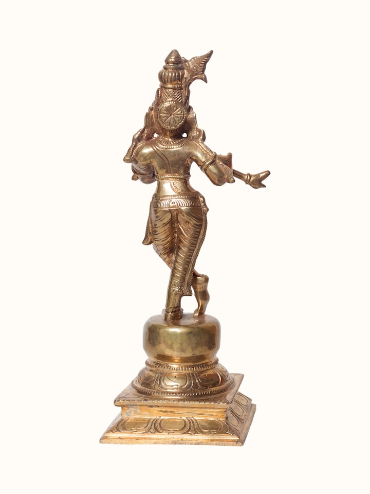 Traditional bronze artwork detail of the Bronze Cast Dasavatar Idol