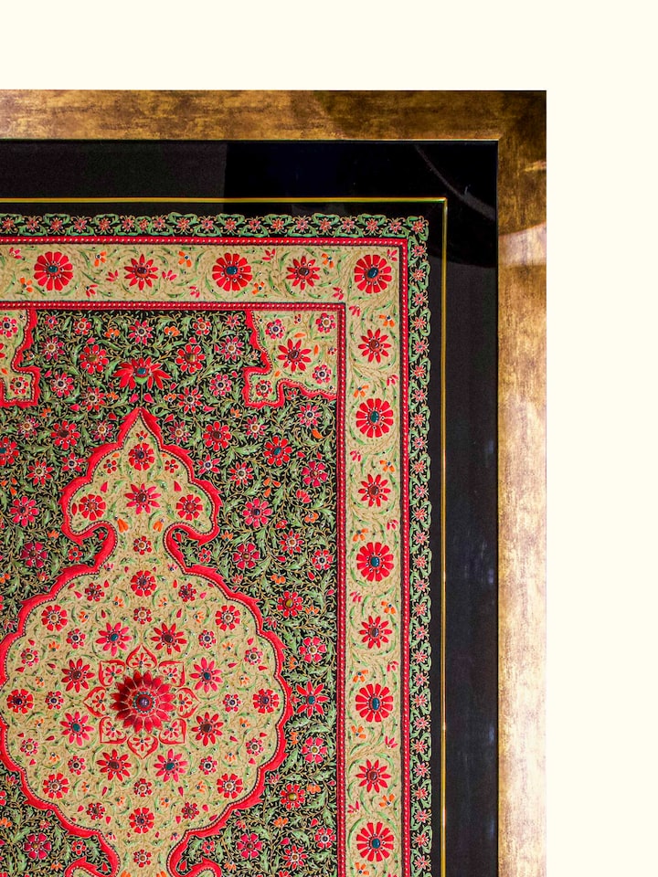 Close-up detail of the Jeweled Carpet Zardozi Wall Hanging