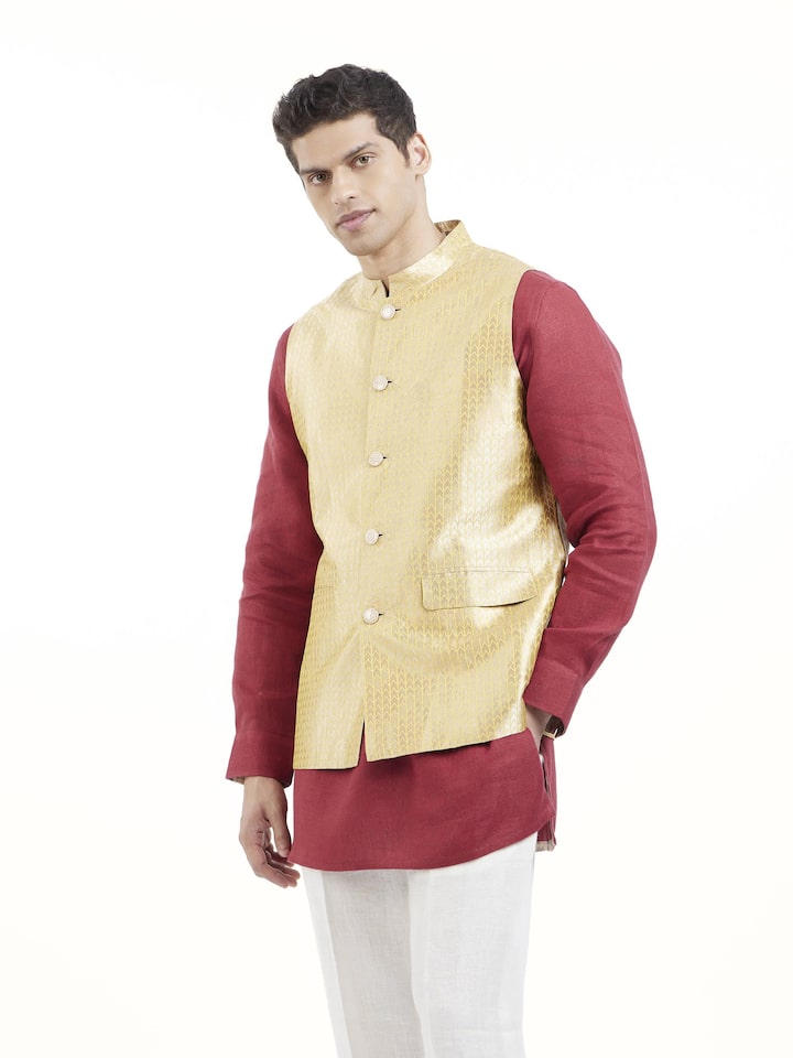 Yellow Banarasi Silk Jacket