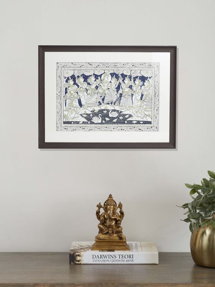Left-side view of the Radha Krishna Dancing Patachitra Painting