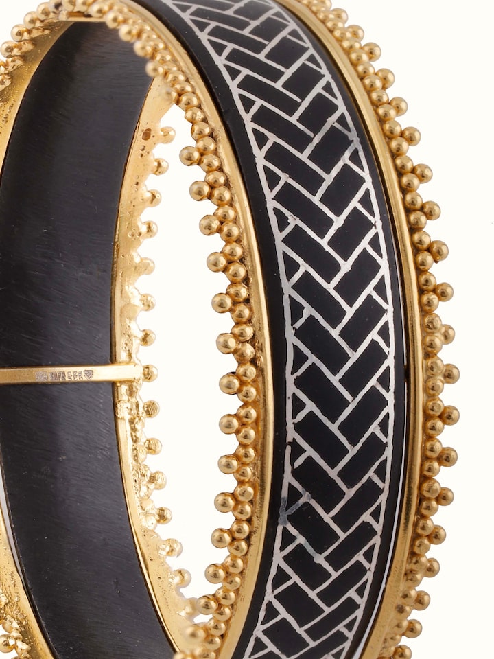 Back view of Bidri silver bangle