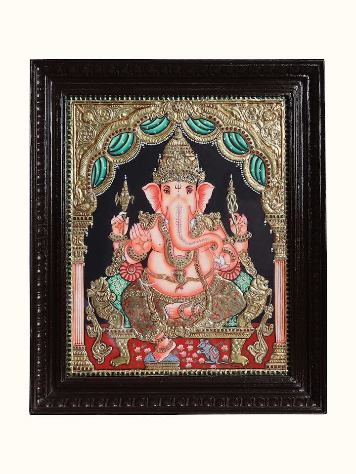 Front view of the Ganesha Thanjavur Painting
