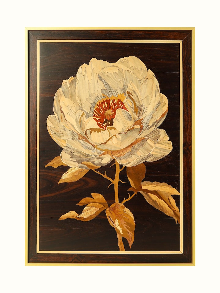 Front view of the Flower Mysore Rosewood Inlay
