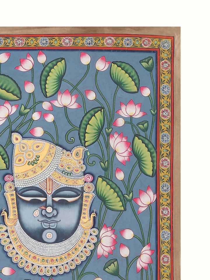 Detail view of the Mukharvind of Shrinathji Pichwai Painting