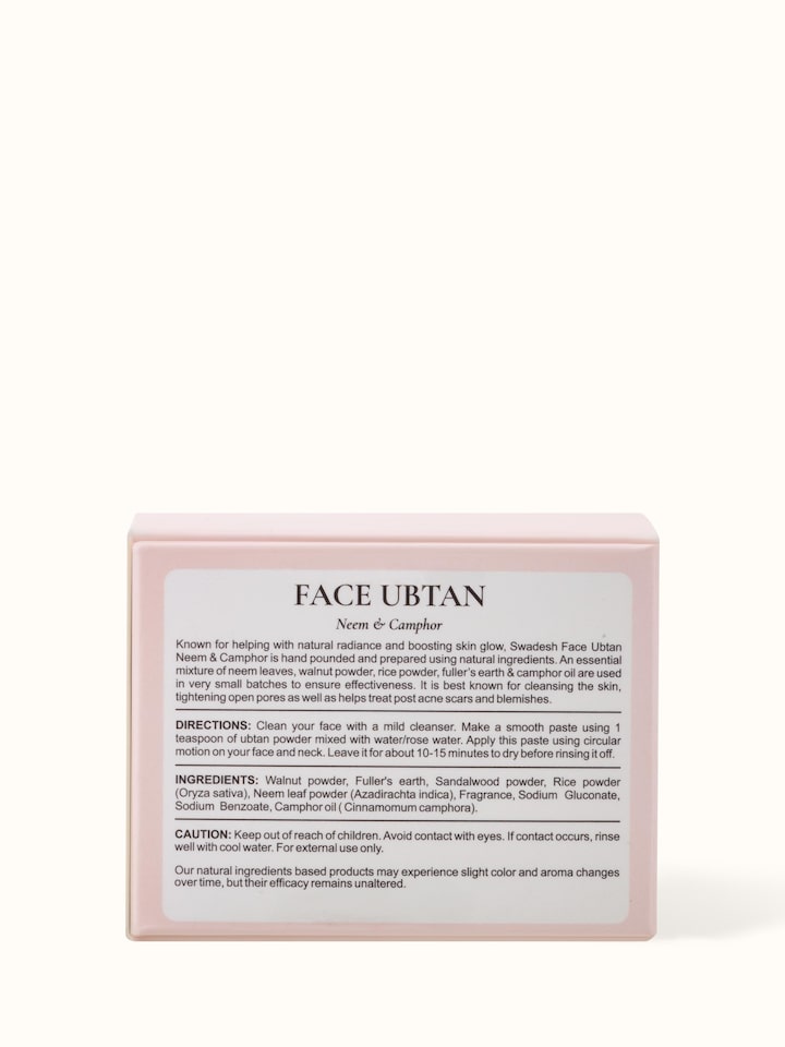Front view of Face Ubtan Neem & Camphor, highlighting its refreshing and detoxifying blend of neem and camphor