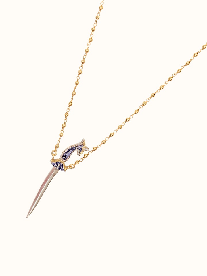 Detailed side view of the Silver Smithing Pendant & Chain