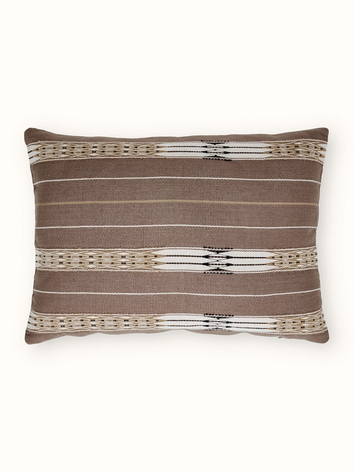 Ridhima Khaki Cotton Naga Handloom Cushion Cover